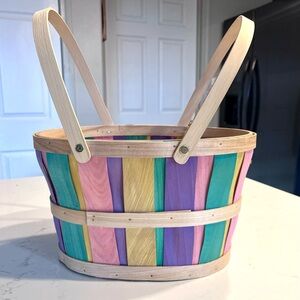WAY TO CELEBRATE! Easter Oval Woodchip Easter Basket - Pastel Decor